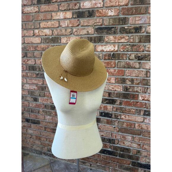 Vince Camuto Sun Hat Straw Shell Accent One Size NEW With Tags $68 - Picture 2 of 6